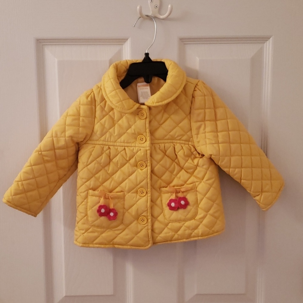 Girls Quilted Yellow Coat